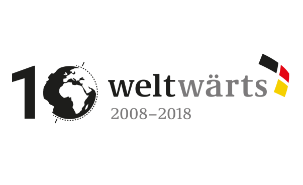 Das zehn Jahre weltwärts-Logo.