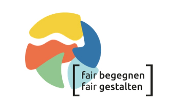 Logo vom Kongress der Ideen und Taten, auf dem steht: fair begegnen, fair gestalten.