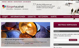 Die Internetseite www.buergerhaushalt.org